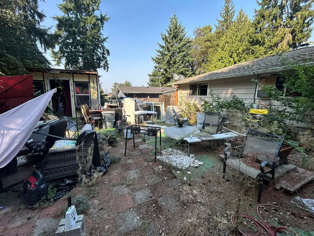 Backyard Patio Cleanout - before